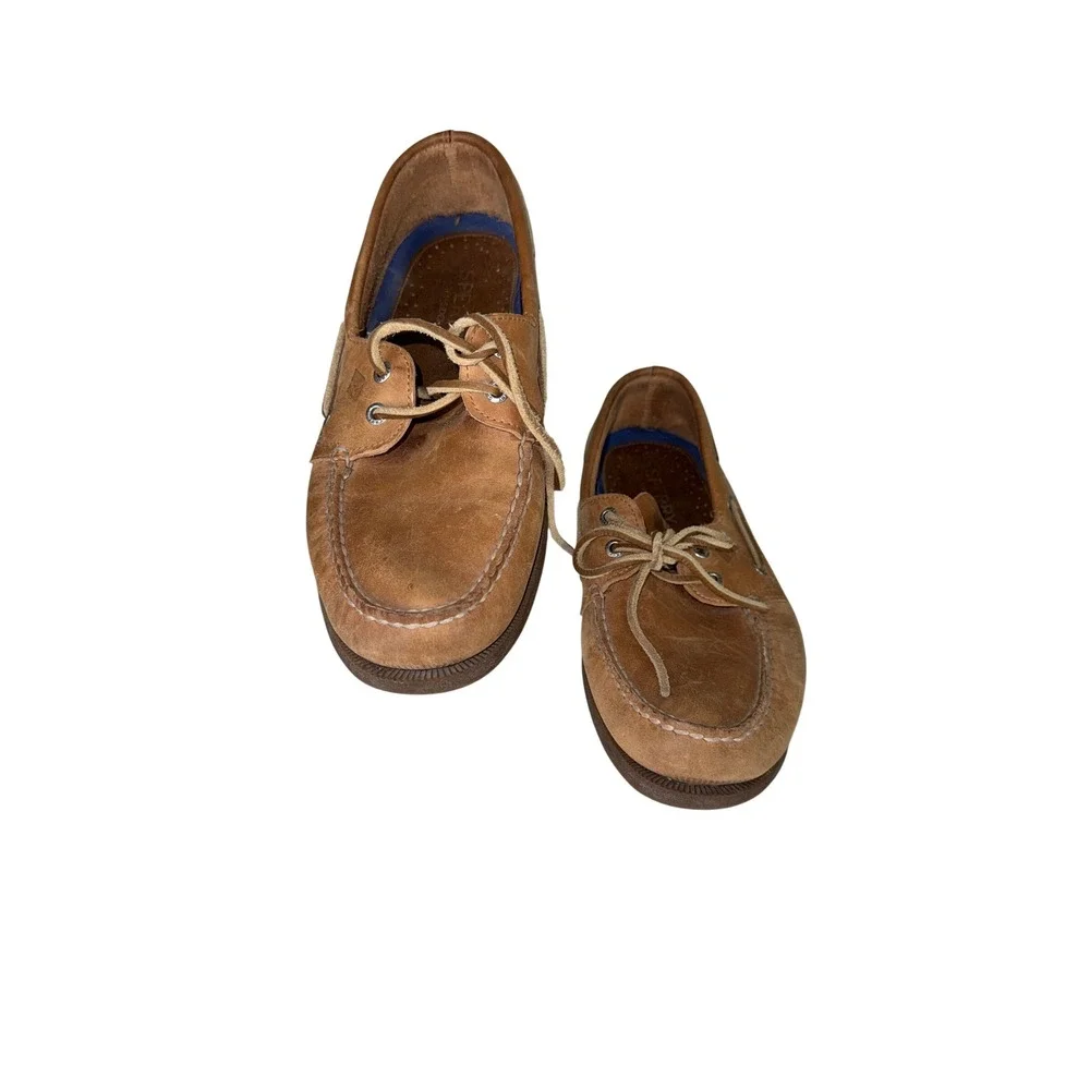 Sperry Top-Sider Authentic Original Boat Shoes Tan Leather Mens 11.5 M